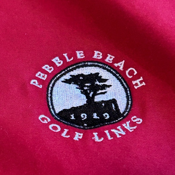 Lone Cypress Pebble Beach Links Pullover Embroidered Logo Burgandy Windbreaker - Picture 5 of 7